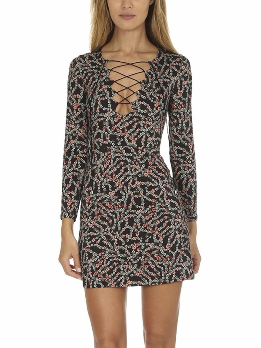 NWT Saloni Stretch Crepe ‘Nurul’ Dress in “Liquorice Jasmine” Floral Size 6